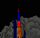 Dibujo Lanzamiento cohete pintado por brock