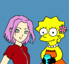 Dibujo Sakura y Lisa pintado por nenaXamoe