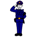 Dibujo Policía saludando pintado por Police