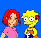 Dibujo Sakura y Lisa pintado por gordita