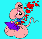 Dibujo Ratón enamorado pintado por amanda