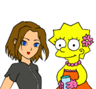 Dibujo Sakura y Lisa pintado por tali