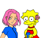 Dibujo Sakura y Lisa pintado por paty_27