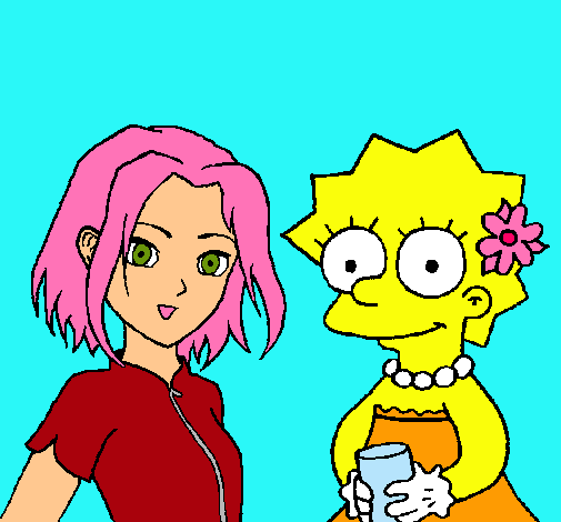 Dibujo Sakura y Lisa pintado por Shiranui