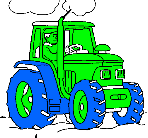 Tractor en funcionamiento