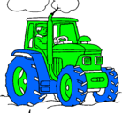 Dibujo Tractor en funcionamiento pintado por victor