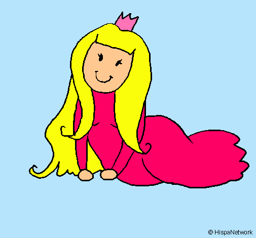 Dibujo Princesa contenta pintado por LaFranseta