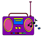Dibujo Radio cassette 2 pintado por fuo