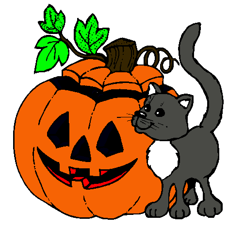 Calabaza y gato