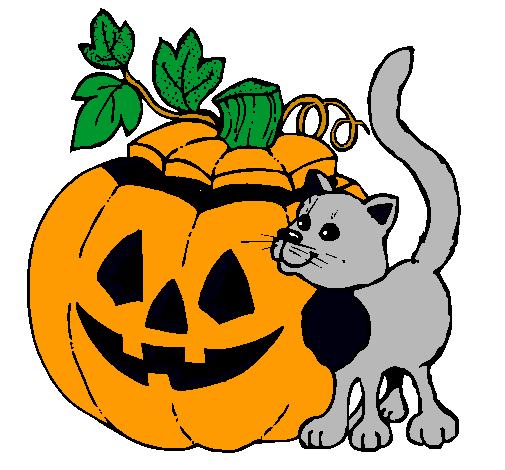 Calabaza y gato