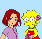 Dibujo Sakura y Lisa pintado por amaro