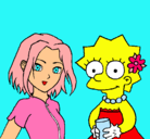 Dibujo Sakura y Lisa pintado por enolabarbara
