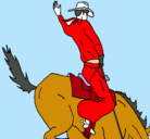Dibujo Vaquero en caballo pintado por emiliano