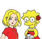 Dibujo Sakura y Lisa pintado por anderson