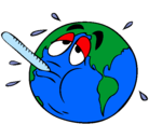 Dibujo Calentamiento global pintado por cuida tu planet