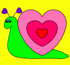 Dibujo Caracol corazón pintado por annas snail