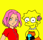 Dibujo Sakura y Lisa pintado por ARIABNAIVNGURIR