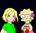 Dibujo Sakura y Lisa pintado por kelly