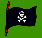 Dibujo Bandera pirata pintado por mtu