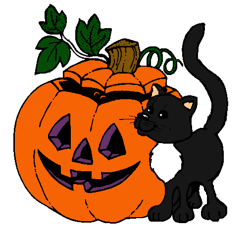 Calabaza y gato