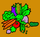 Dibujo verduras pintado por gatitamiau