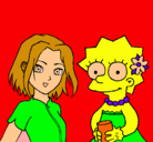 Dibujo Sakura y Lisa pintado por PANCHA