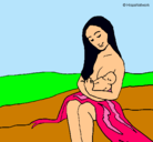 Dibujo Madre con su bebe pintado por JIMENAVASQ