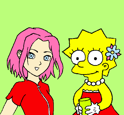 Dibujo Sakura y Lisa pintado por Bryna