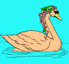 Dibujo Cisne con flores pintado por gilda