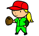 Dibujo Jugadora de béisbol pintado por lidia