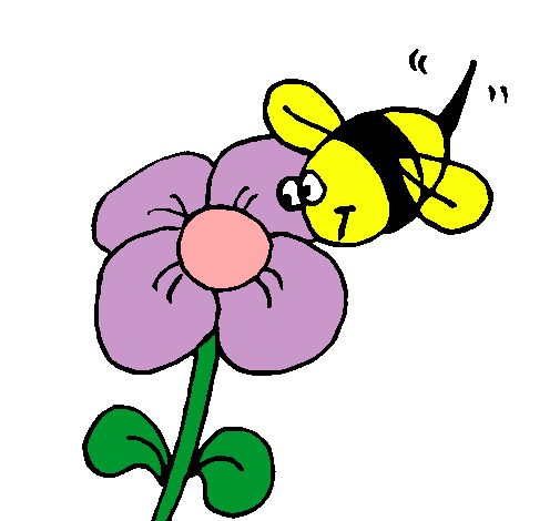 Abeja y flor