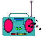 Dibujo Radio cassette 2 pintado por laury