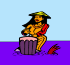 Dibujo Mujer tocando el bongó pintado por rodrigo