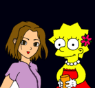 Dibujo Sakura y Lisa pintado por karlanena