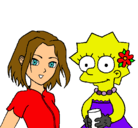 Dibujo Sakura y Lisa pintado por esther 