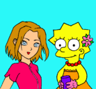 Dibujo Sakura y Lisa pintado por lorenita