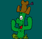 Dibujo Cactus con sombrero pintado por laima