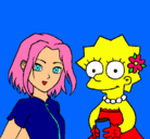 Dibujo Sakura y Lisa pintado por ArAnZa