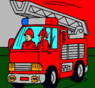 Dibujo Coche de Bomberos pintado por emilo