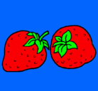 Dibujo fresas pintado por mickey