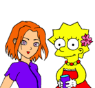 Dibujo Sakura y Lisa pintado por SHEILA