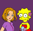 Dibujo Sakura y Lisa pintado por Karenpeciosa