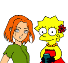 Dibujo Sakura y Lisa pintado por victor