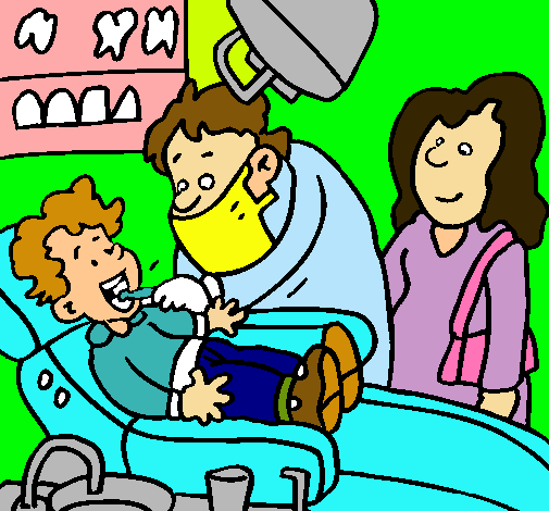 Dibujo Niño en el dentista pintado por vaimi