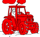 Dibujo Tractor en funcionamiento pintado por amadeo