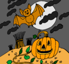 Dibujo Paisaje de Halloween pintado por fany