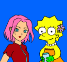 Dibujo Sakura y Lisa pintado por carolaiiin