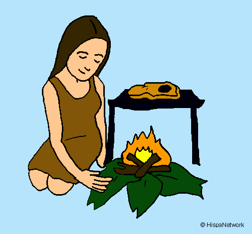 Dibujo de Mujer cocinando pintado por Maria en  el día 02-11-10  a las 19:42:04. Imprime, pinta o colorea tus propios dibujos!