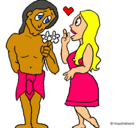 Dibujo Jóvenes mayas enamorados pintado por maria  jose  pe