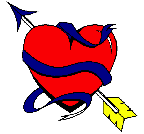 Dibujo Corazón con flecha pintado por mijael